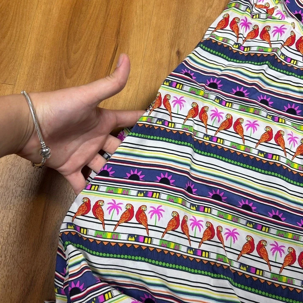 Mara Hoffman Swim Boho Tropical Maxi Dress S Parrot Print Resort Cover‎ Up